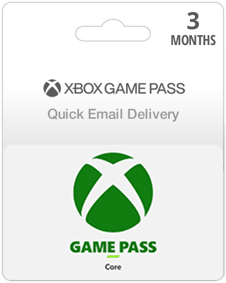 3 Month Xbox Game Pass Core Membership Card (Email Delivery)