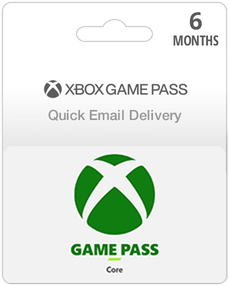 6 Month Xbox Game Pass Core Membership Card (Email Delivery)